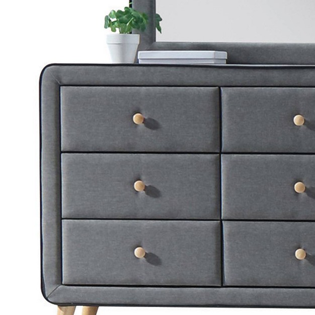 Valda Dresser Light Gray Fabric Acme Furniture