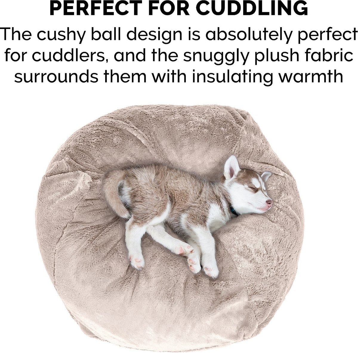 FurHaven Plush Ball Pillow Dog Bed w/Removable Cover