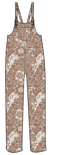 Serenity Dungarees - Chestnut Floral Pattern