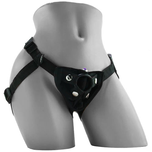 Velvet Vibrating Bullet Harness in Black