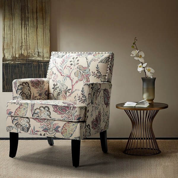 Akorda French Country Arm Chair with Nailhead Trim and Wood Legs by HULALA HOME