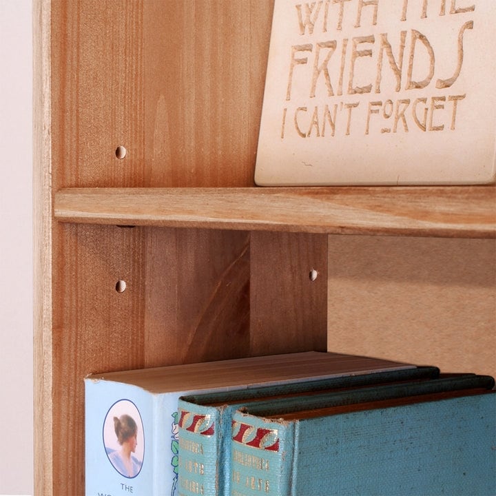 Wood Bookcase Tall Narrow Corona Collection  Furniture Dash