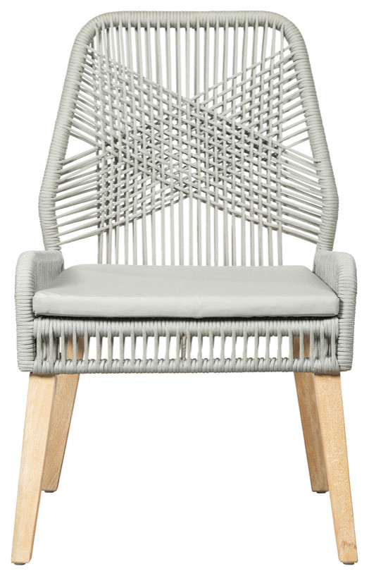 Nakia Woven Back Side Chairs Grey  Set of 2   Modern   Dining Chairs   by Modon  Houzz