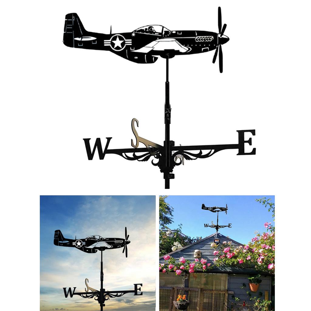 Farmhouse Weather Vane Roof Mount Wind Direction Indicator Outdoor Metal Bracket Weather Vane for Cupolas Garden Yard， Roof Decoration -