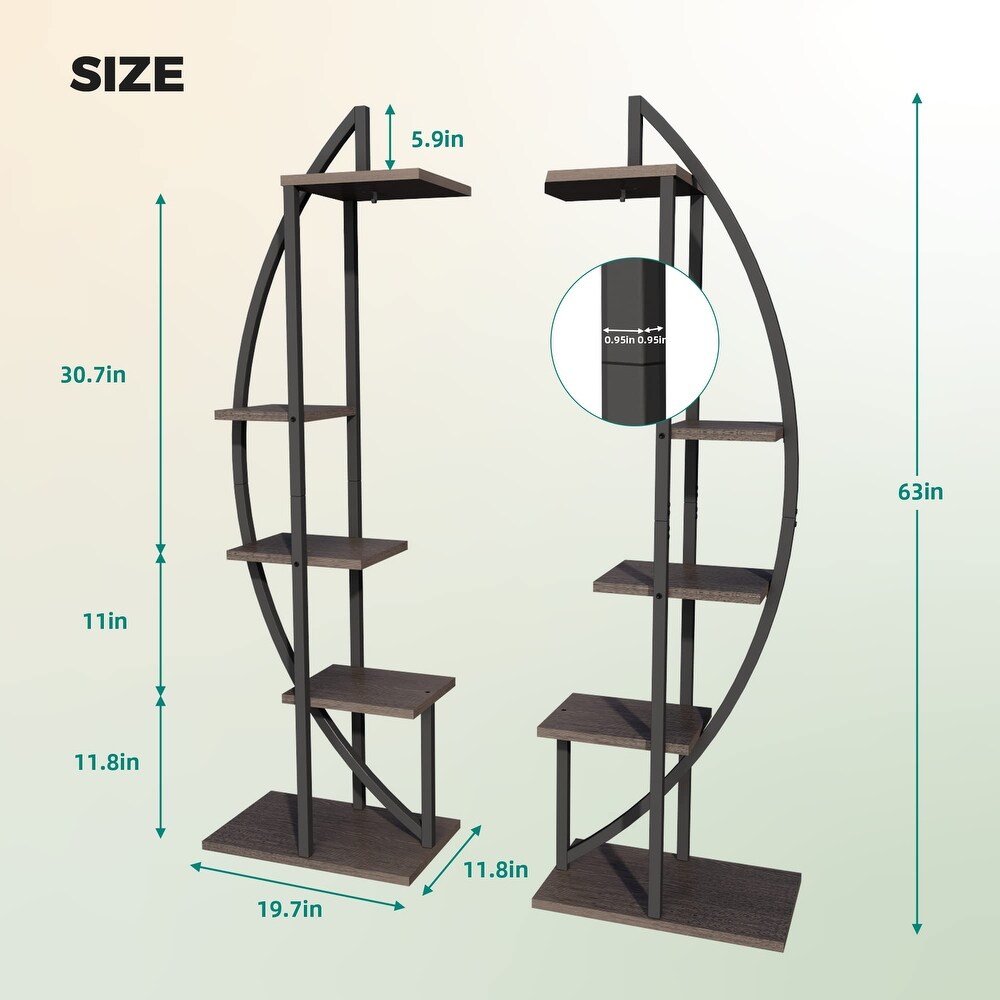 EROMMY Metal Plant Stand for Indoor Plants Multiple  Plant Shelf for Planter Display  Half Moon Plant Stand for Balcony