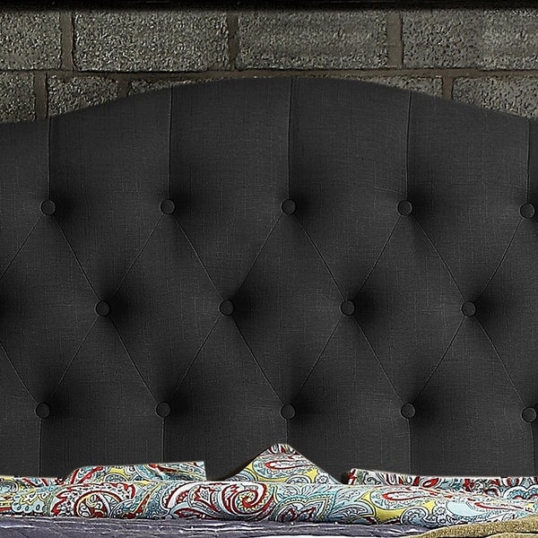 Tara Virgil Curved Upholstered Button-tufted Platform Bed Frame - - 28593705