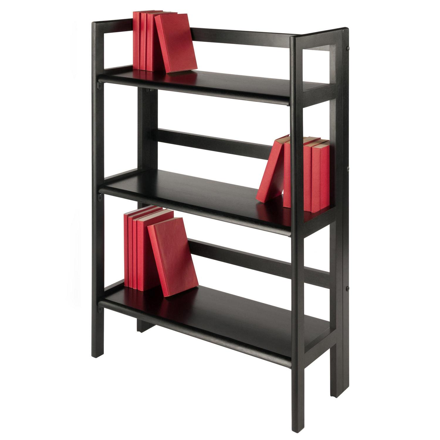 Winsome Wood Terry 3Tier Foldable Shelf Stackable Black Finish  Crowdfused