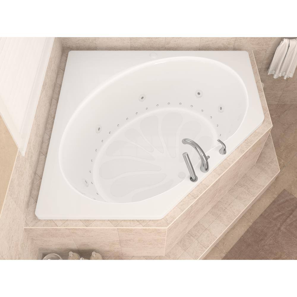 Universal Tubs Carnelian 5 ft. Center Drain Whirlpool and Air Bath Tub in White HD6060EDL