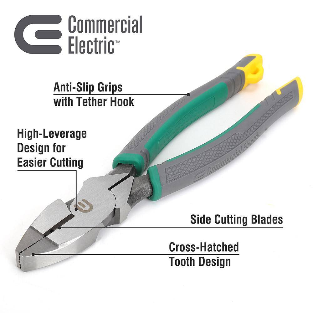 Commercial Electric 9 in. High Leverage Wire Cutting Pliers with Tape Puller CE180407