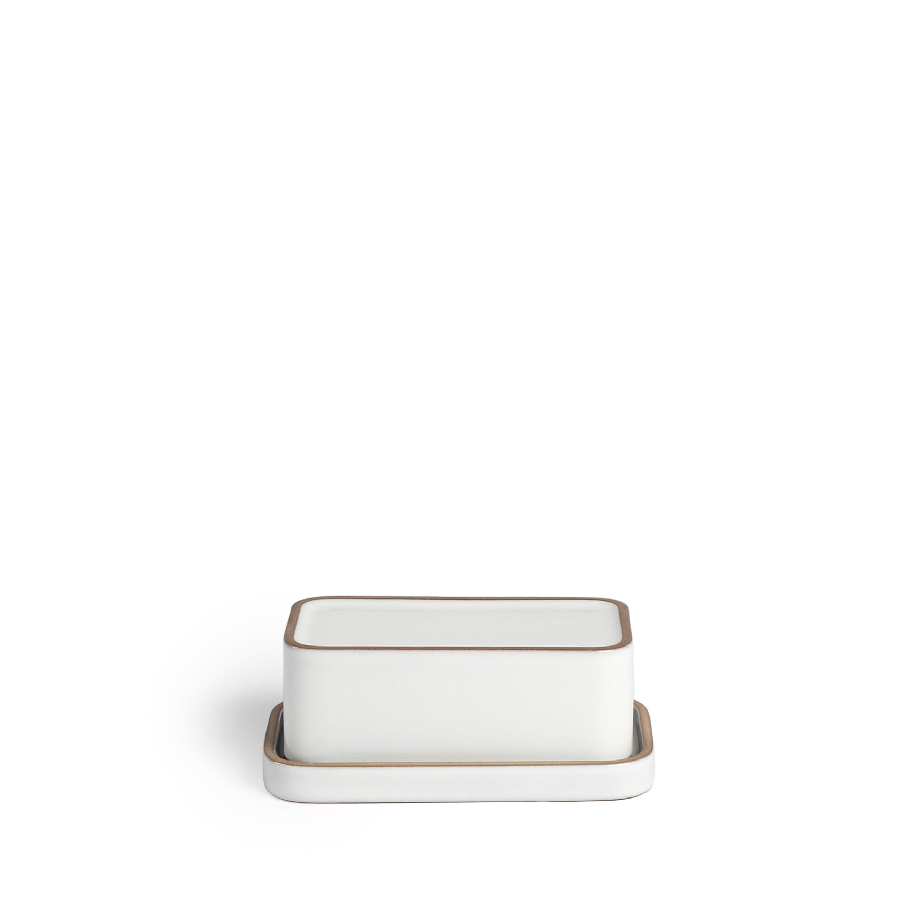 Butter Dish in Light Gray Whale and Opaque White