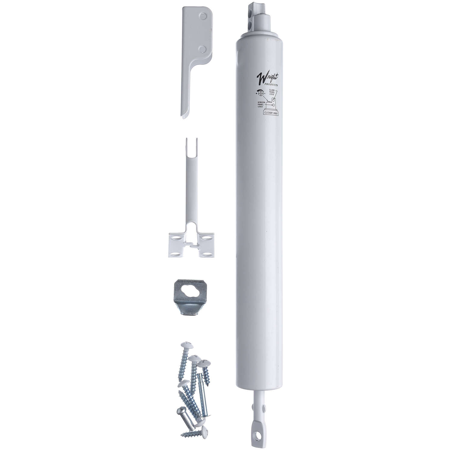 Wright White Aluminum Pneumatic Door Closer