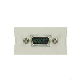 Leviton VGA HD15 Video Feedthrough Multimedia Outlet System (MOS) Module White 41293-HDW