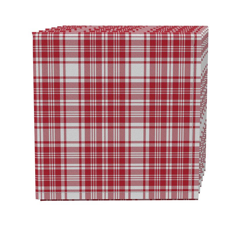 Napkin Set of 4， 100% Cotton， 20x20， Plaid 2