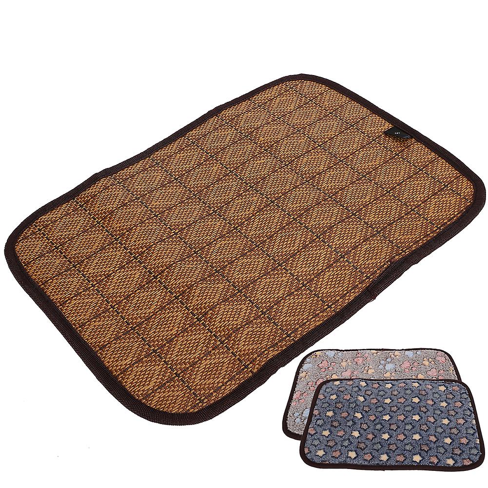 Summer Dog Mat Doublesided Pet Cooling Cushion Soft Breathable Cat Sleeping Bed(blue Star L)