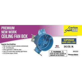 Carlon 4 in. 24.5 cu. In. Hard Shell PVC New Work Electrical Ceiling Fan Box BH525LR