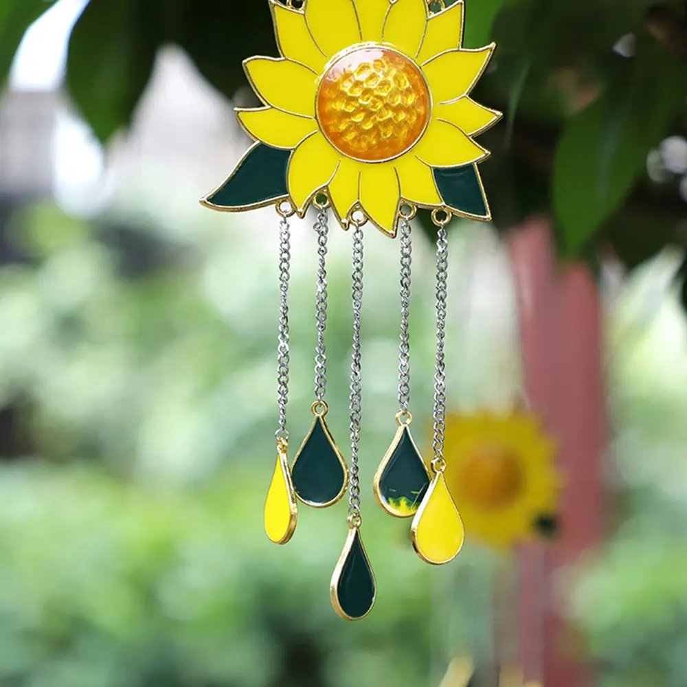 Decorative Sunflower Wind Chimes  Wall Decorative Pendent Decor Wall Hanging Wind Chime