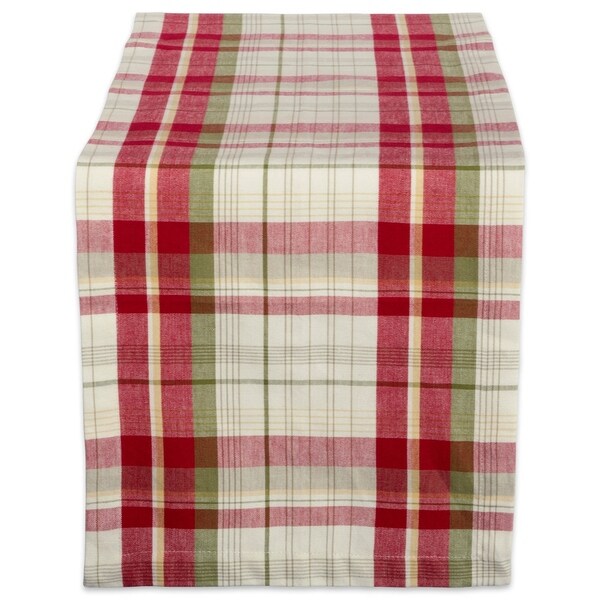 Design Imports Tartan Holly Plaid Table Runner (0.25 inches high x 14 inches wide x 108 inches deep)