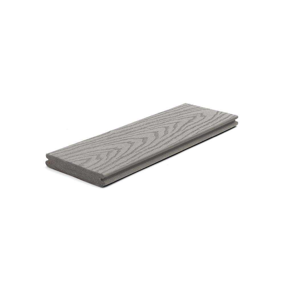 Trex Select 1 in. x 6 in. x 1 ft. Pebble Grey Composite Deck Board Sample PGS90000