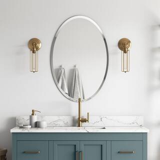 better bevel 24 in. W x 36 in. H Frameless Oval Beveled Edge Bathroom Vanity Mirror 17101