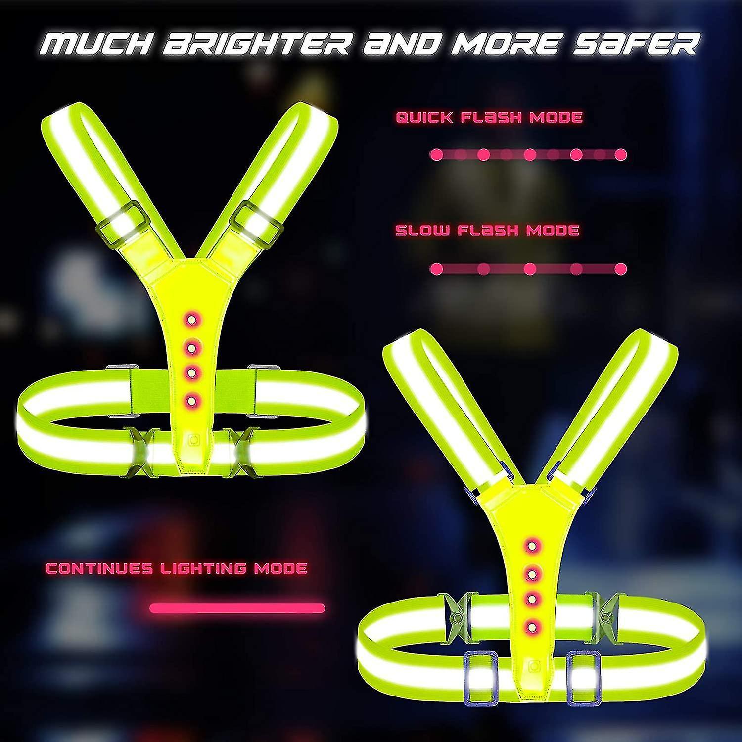 Led Reflective Vest， High Visibility Led Reflective Safety Vest Runnin