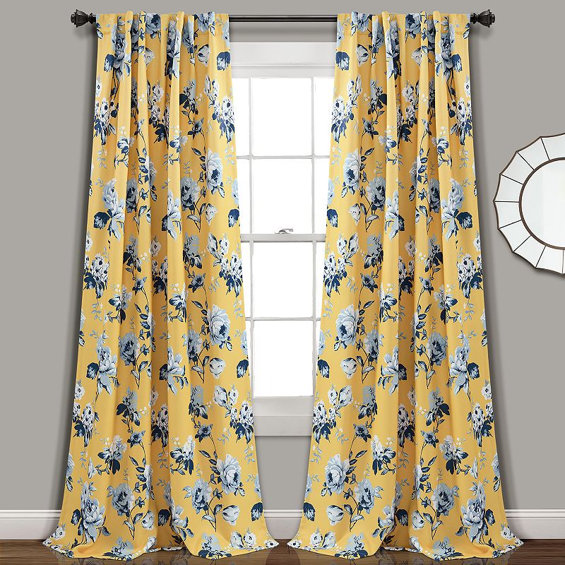 Lush Decor 2-pack Tania Floral Room Darkening Window Curtains