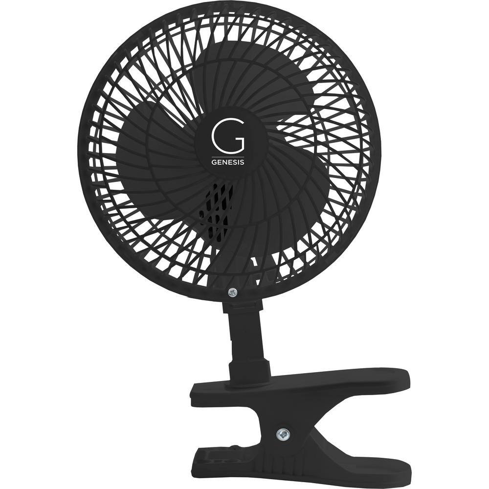 GENESIS 6 in. Convertible Table-Top and Clip Fan Fully Adjustable Head 2 Quiet Speeds - Black A1CLIPFANBLACK