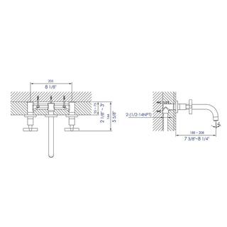 ALFI BRAND 8 in. Widespread 2-Handle Wall Mount Bathroom Faucet in Polished Chrome AB1035-PC