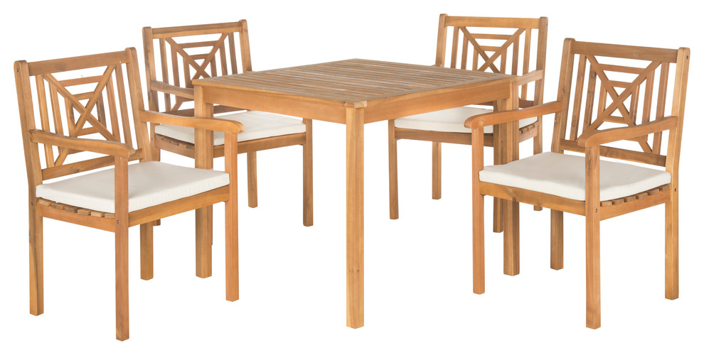 Safavieh Del Mar 5 Piece Outdoor Dining Set   Transitional   Outdoor Dining Sets   by Safavieh  Houzz