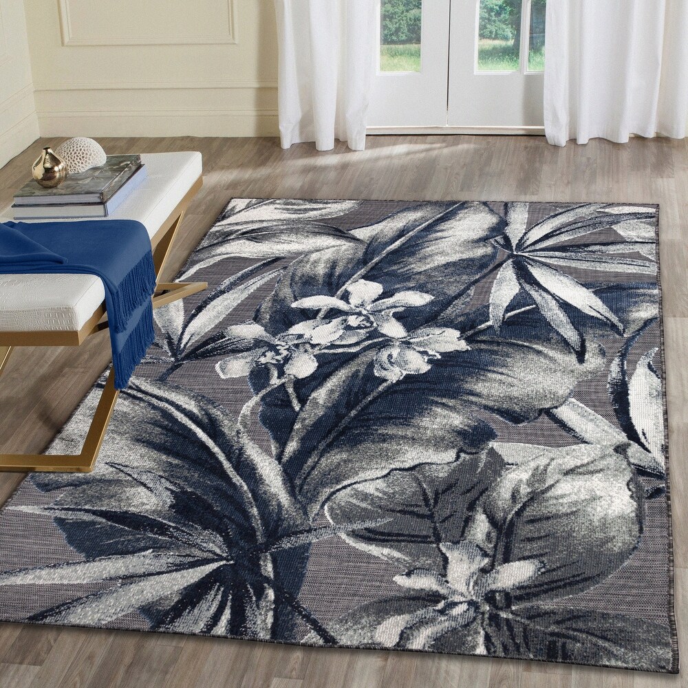 Liora Manne Canyon Tropical Leaf Indoor/Outdoor Rug