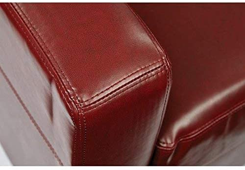 Modern Accent Chair  Crimson Red Faux Leather Set With Cushioned Backrest   Contemporary   Armchairs And Accent Chairs   by Declusia  Houzz