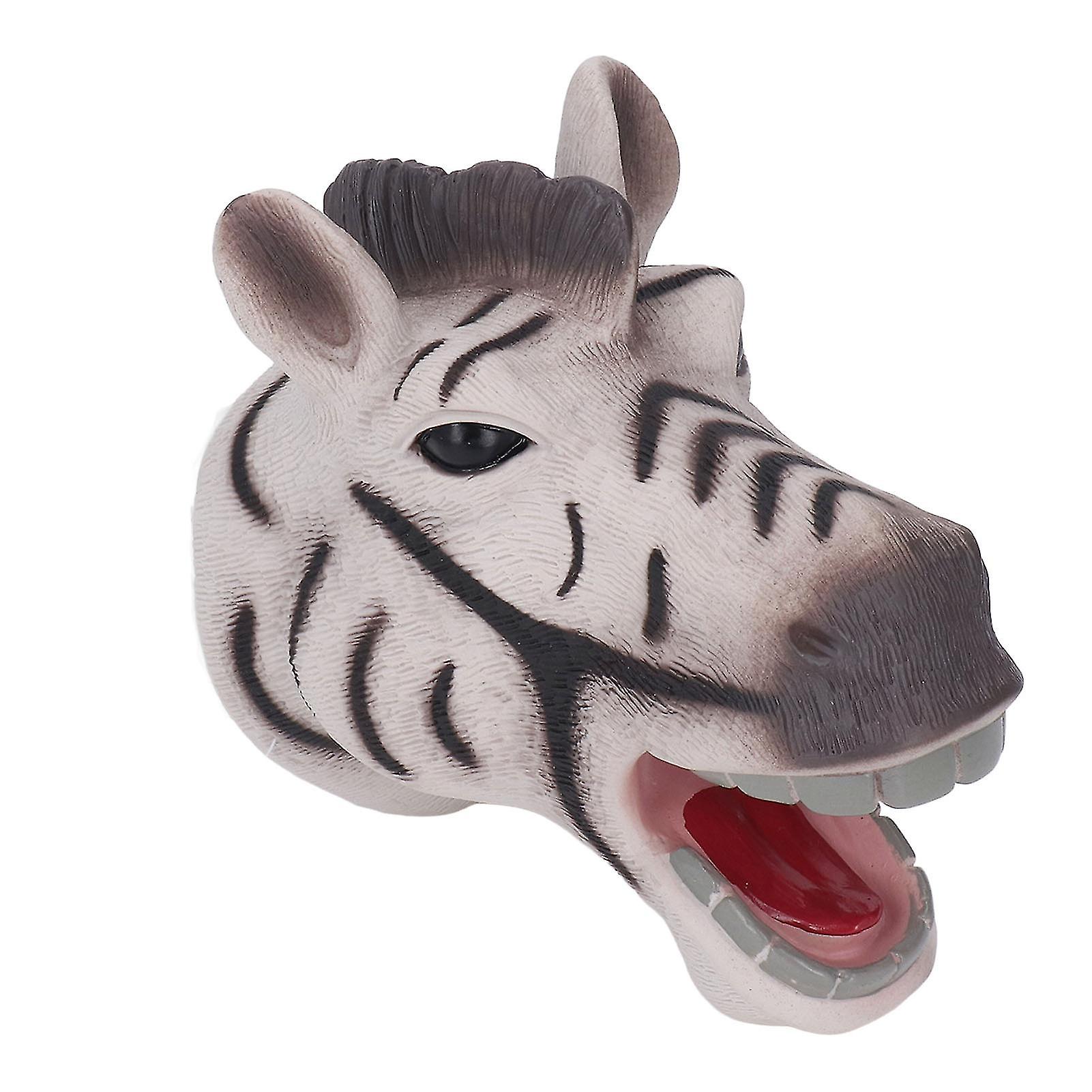 Animal Head Puppet Toy Movable Mouth Soft Vinyl Lifelike Details Hand Puppet for Kids Type B 6.3X6.3X3.9in