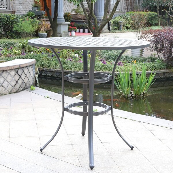 Ventura 42 Inch Cast Aluminum Round Bar Table