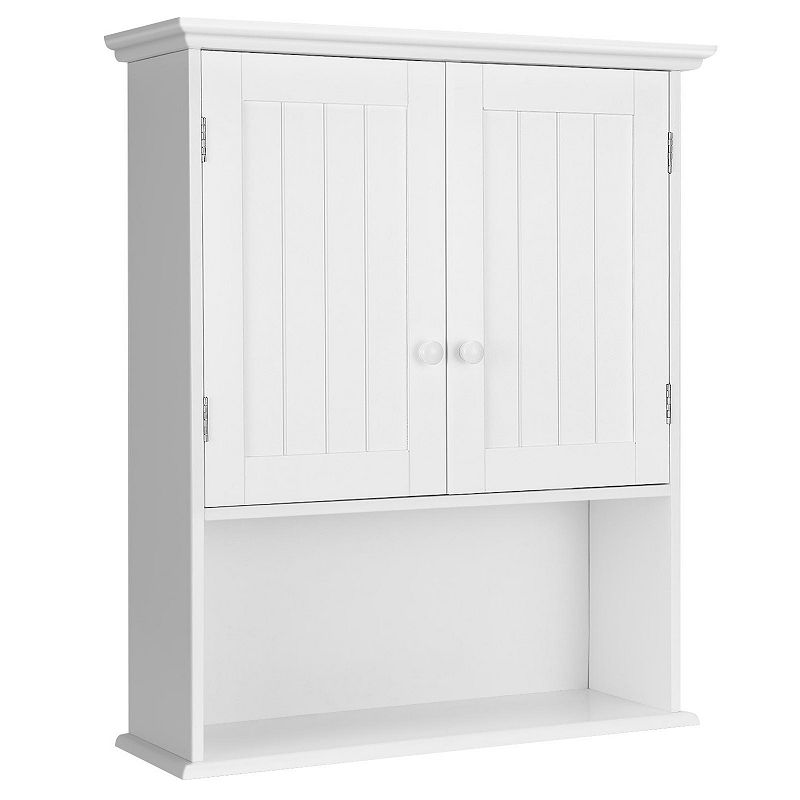 2-Door Wall Mount Bathroom Storage Cabinet with Open Shelf