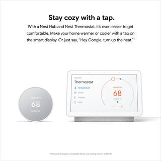 Google Nest Thermostat - Smart Programmable Wi-Fi Thermostat - Snow GA01334-US