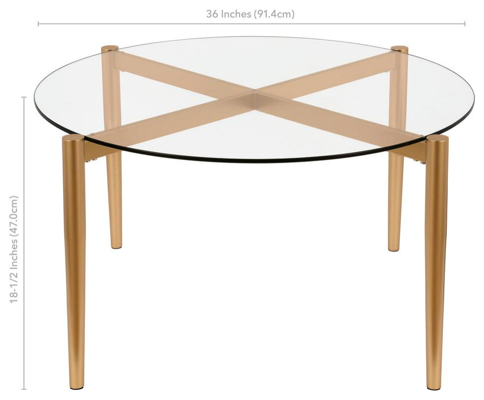 Kadmos 36  x27 x27Wide Round Coffee Table in Brass   Contemporary   Coffee Tables   by BisonOffice  Houzz