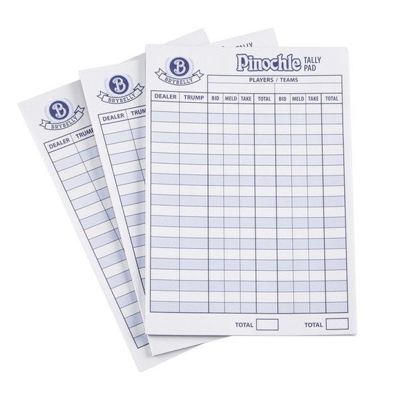 Brybelly Pinochle Scorecards  75 pack