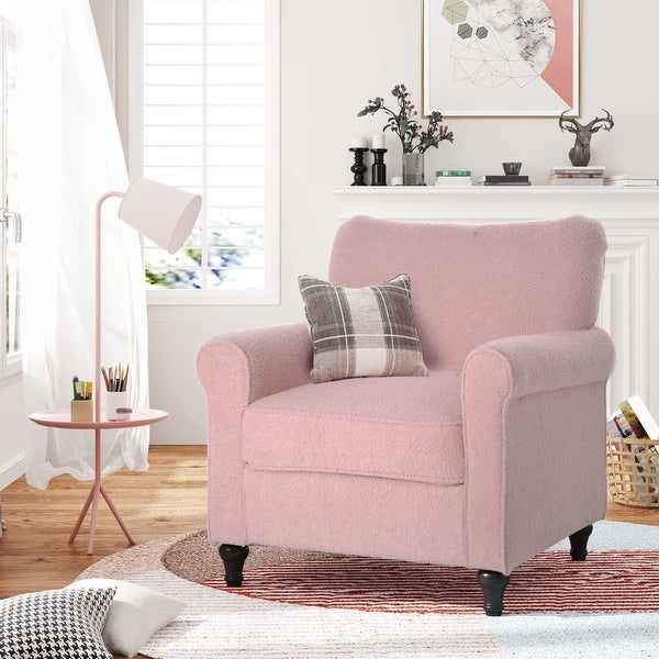 Accent Chair Armchair Living Room Chair with Solid Wood Legs