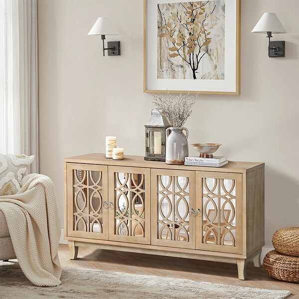 Storage Cabinet Sideboard Wooden Cabinet with 4 Doors