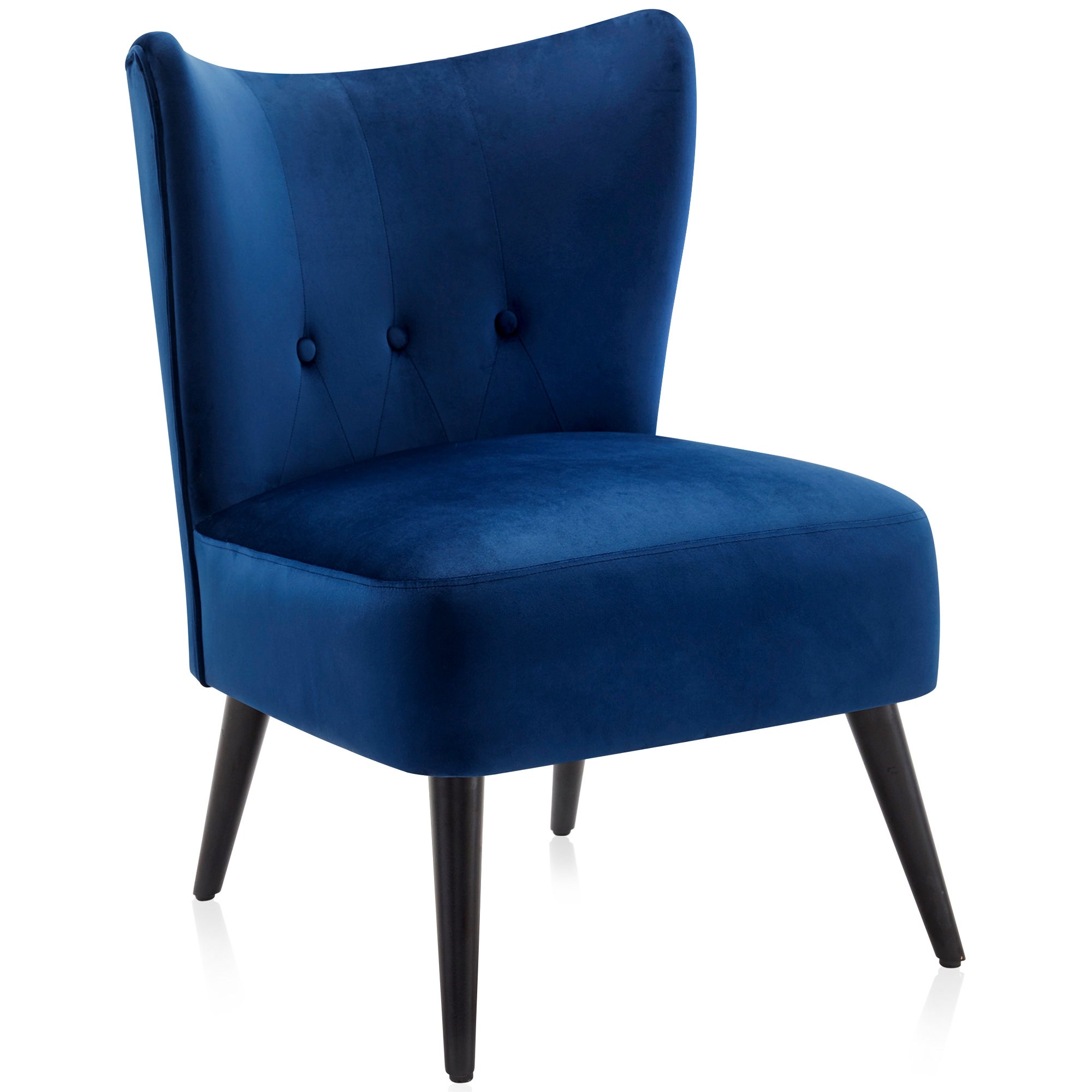 BELLEZE Sheila Velvet Accent Chair w/ Button Tufted Wingback， 3 Colors