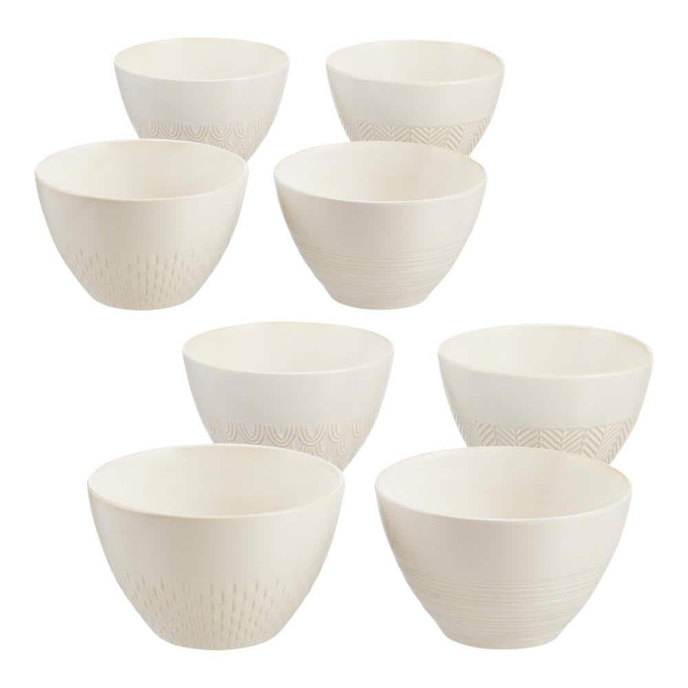 Home Decorators Collection Piedmont 8-Piece Reactive Glaze Ivory Stoneware Bowl Set (Service for 8) HL921830