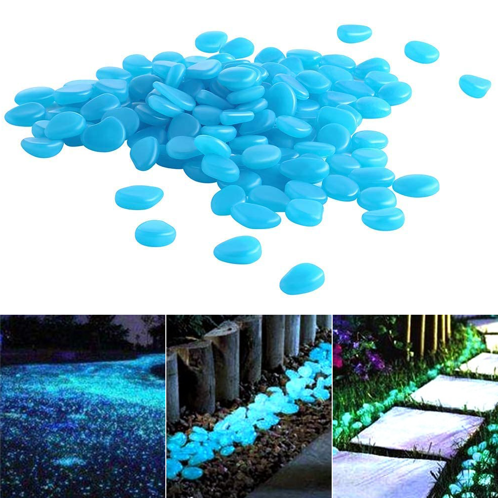 SUPTREE 300PCS Glow in The Dark Rocks for Fish Tank, Luminous Pebbles Stones Glow Rocks for Aquarium Garden (Blue)