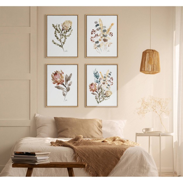 X 24 quot Sylvie Wildflower Bunch Framed Wall Canvas By Sara Berrenson Natural Kate amp Laurel All Things Decor