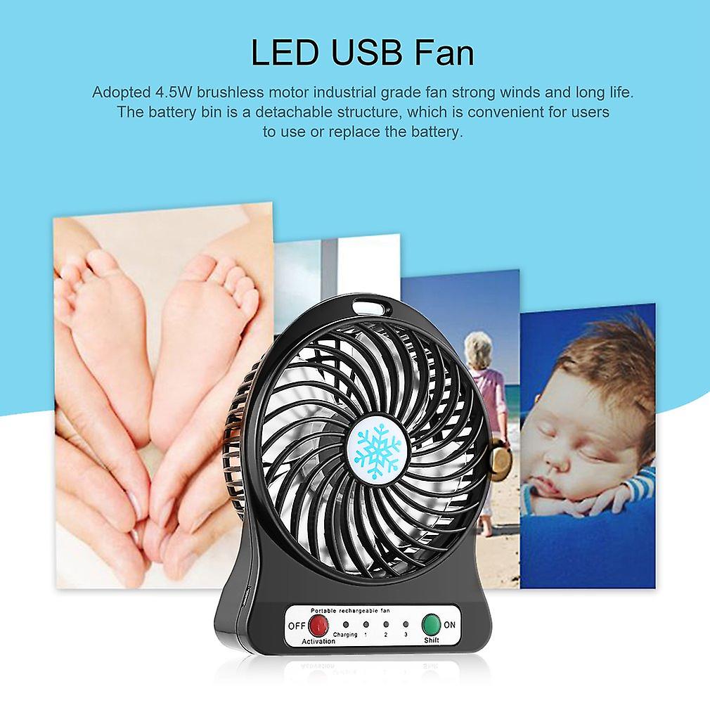 Mini Fan Desktop Usb Rechargeable Summer Outdoor Handheld Fans With Led Light