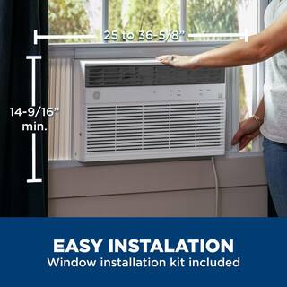 GE 10000 BTU 115-Volt Smart Window Air Conditioner with WiFi and Remote in White ENERGY STAR AHTK10AA