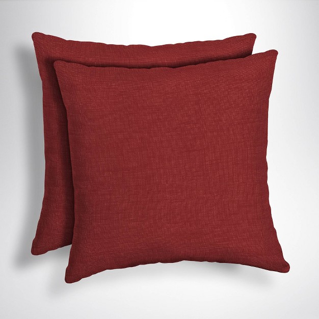 Arden Outdoor Square Throw Pillow Ruby Red Leala Texture