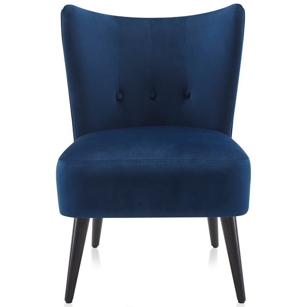 BELLEZE Sheila Velvet Accent Chair w/ Button Tufted Wingback， 3 Colors