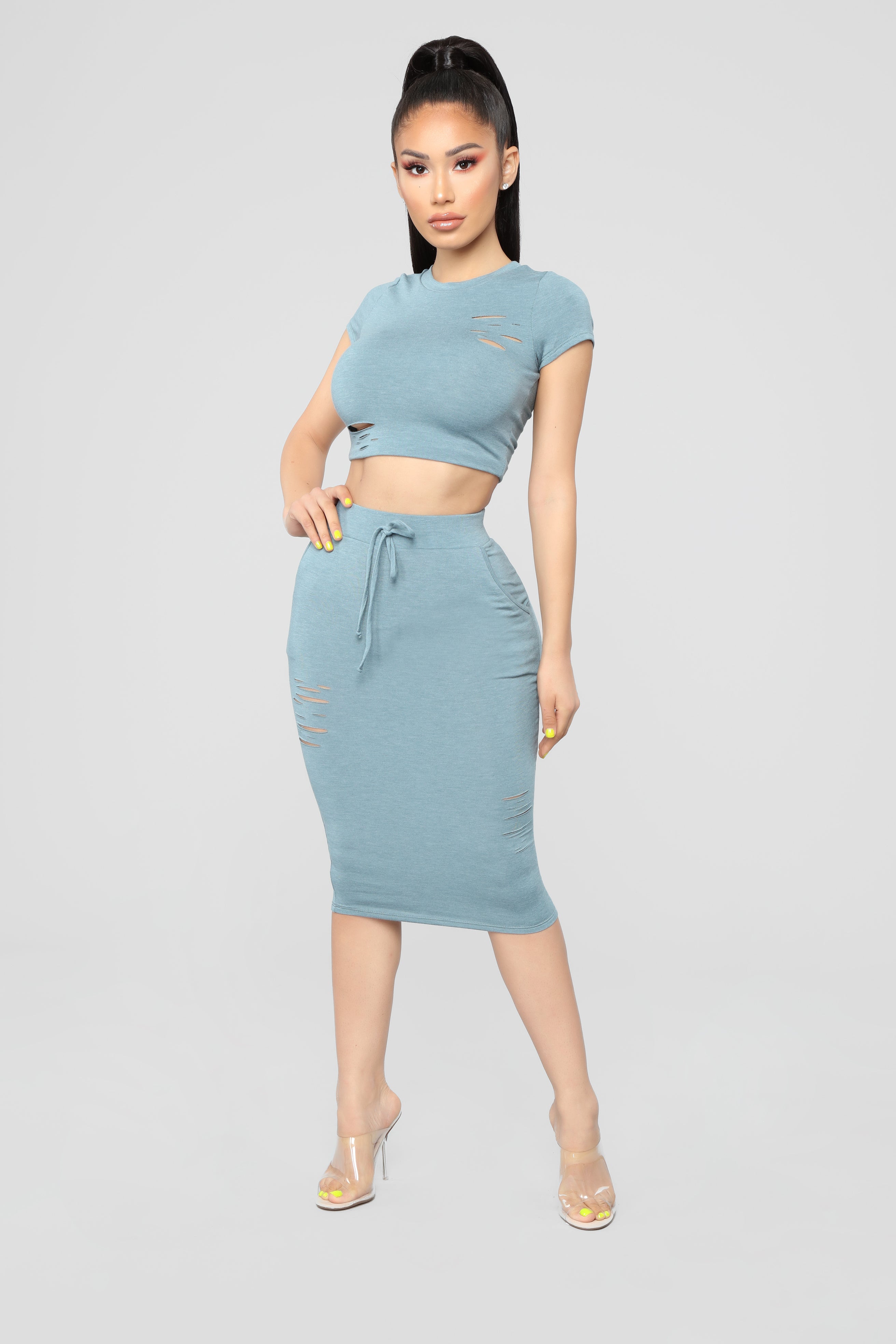 Casual Lover Skirt - Cyan