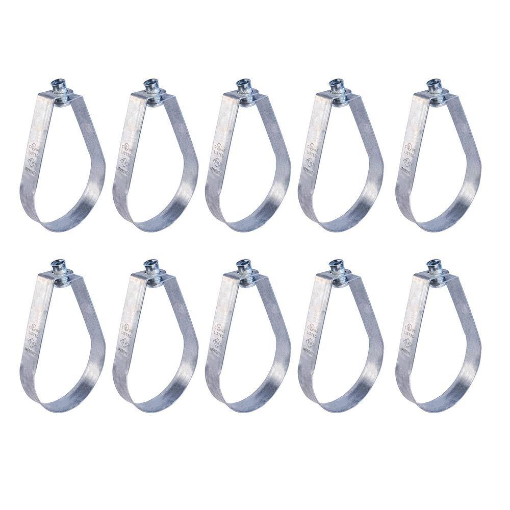 The Plumber's Choice 2 in. Swivel Loop Hanger for Vertical Pipe Support in Galvanized Steel (10-Pack) 02HSRNGP-10