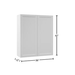 Hampton Bay Designer Series Melvern Assembled 36x42x12 in. Wall Kitchen Cabinet in White W3642-MLWH