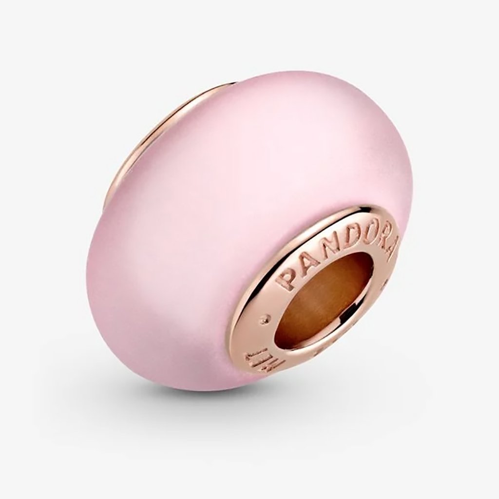 PANDORA  Matte Pink Murano Glass Charm